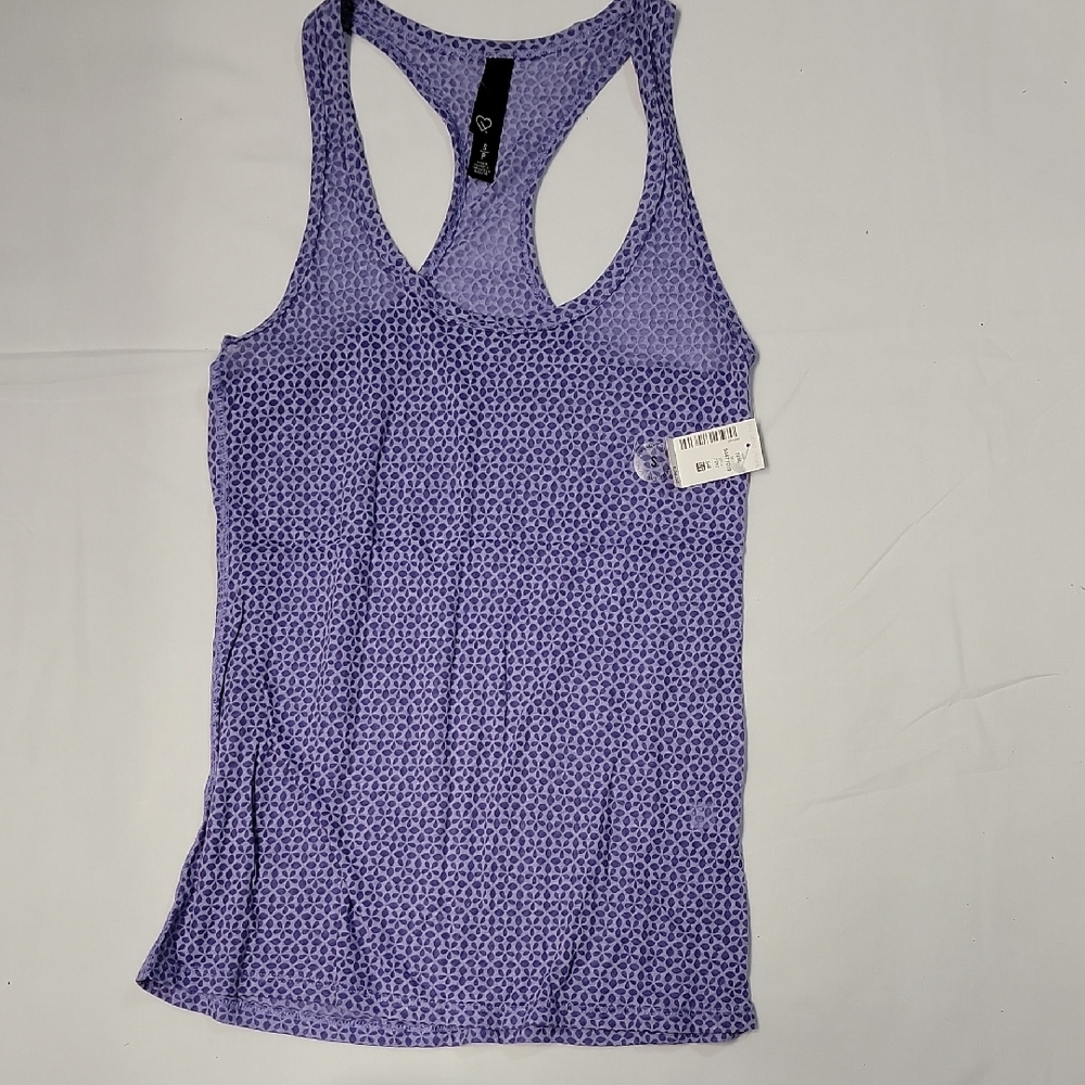 NWT Live Love Dream Purple Patterned Racer Back Tank Top S